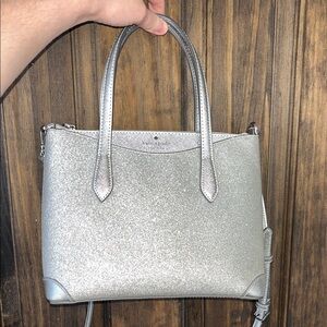 Kate Spade Metallic Silver Glittery Crossbody